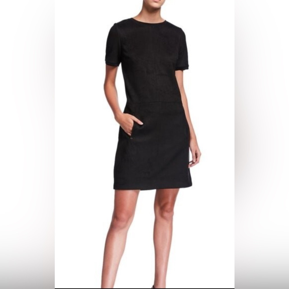 ELIE TAHARI BLACK FAUX SUEDE BRIDGETTE DRESS SIZE 8, NEW WITH TAGS